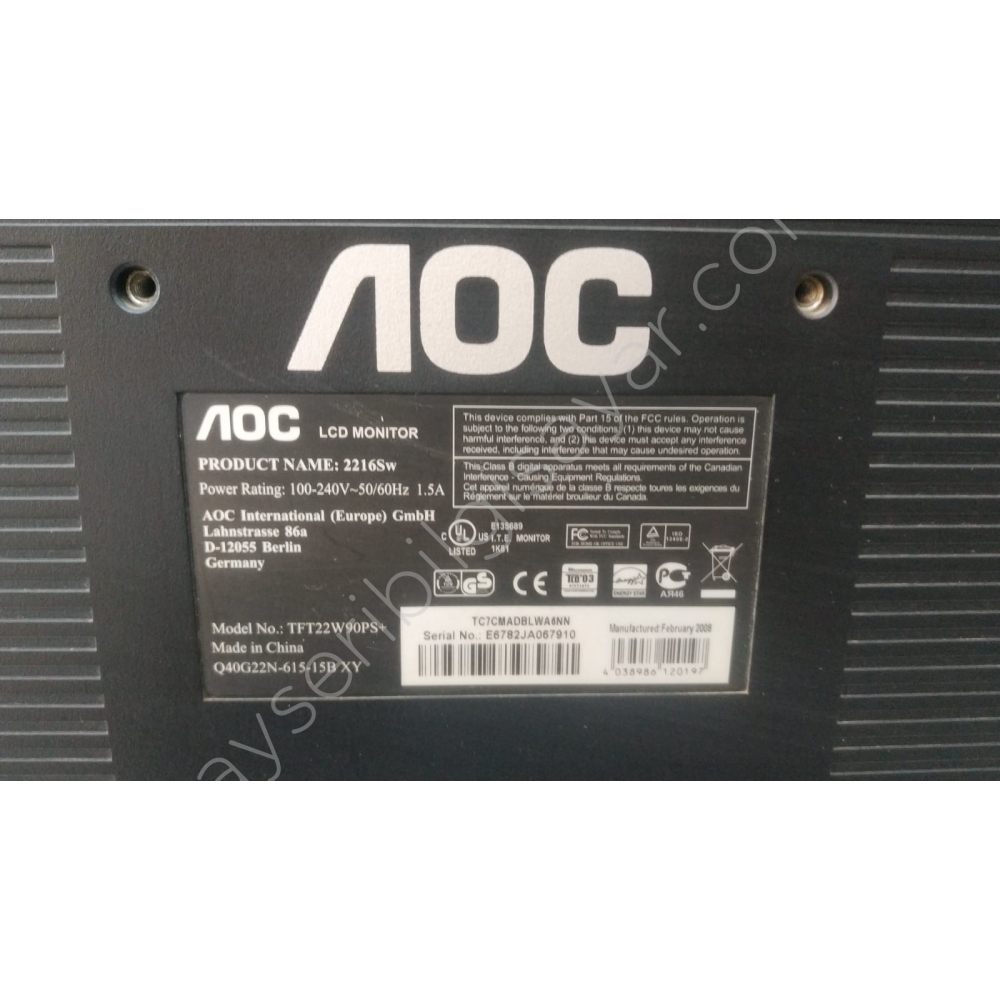 (2.EL) AOC 216Sw 22 LCD Monitör (Defolu)
