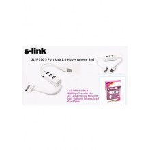 S-link SL-IP330 3 Port Usb 2.0 Hub + Iphone Şarj